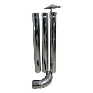 Kit Chaminé Fogão A Lenha Inox 5 Peças Nº 1 - 110mm X 1.0mt