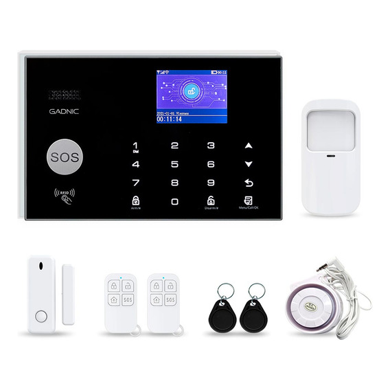 Kit Alarma Domiciliaria Inalambrica Gsm Wifi Pantalla Led