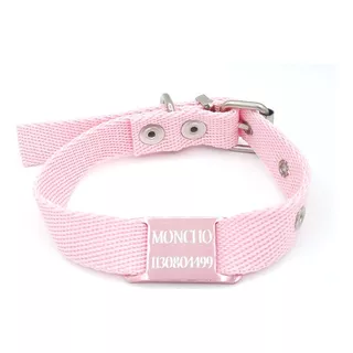 Chapitas Para Perros Pasador Rosa + Collar De 2cm Ancho Rosa
