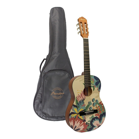 Guitarra Clasica Criolla 3/4 Bamboo Gc-36 Caramelle Y Funda