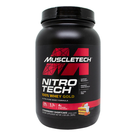 Proteina Nitro Tech Whey Gold Muscletech 2 Lbs Todo Sabor Sabor Strawberry
