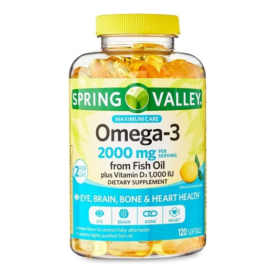 Omega 3 2000mg Vitamina D3 25mg - Unidad a $1093