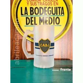 Chopp Boca Juniors Mod: Cinta 500 Cc Vidrio Esmerilado Imp 