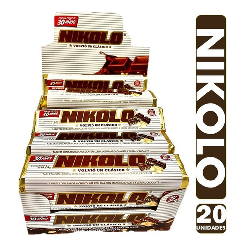 Chocolate Nikolo Arcor (contiene 20 Unidades)