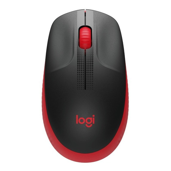 Mouse Logitech M190 Inalambrico Full Size Rojo Negro !