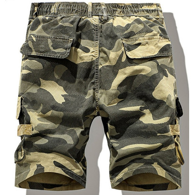 Shorts Cargo Elásticos Con Múltiples Bolsillos/pantalones