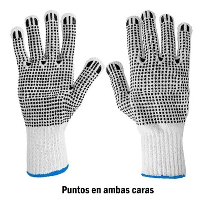 Guantes Hilaza Y Pvc En Las Dos Caras X 12 Und -  Jamaka