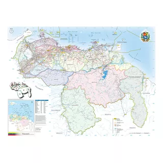 Mapa Político De Venezuela Mapa De Pared Tamaño Gigante