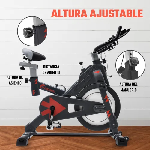 Bicicleta Spinning Fija Centurfit 6 kg Negra