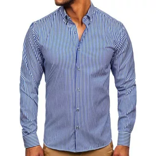 Camisa Christian Dior Hombre Rayada Celeste Algodon 100%