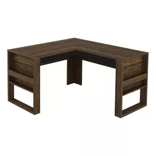 Mesa Escrivaninha Angular Para Escritorio Me4145 Nogal Preto