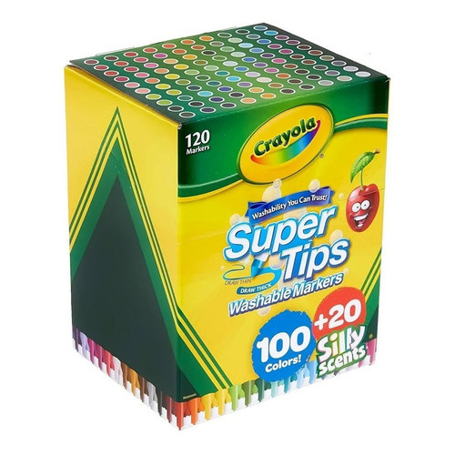 Crayola Supertips 120 Plumones Lavables - Niños Y Jóvenes