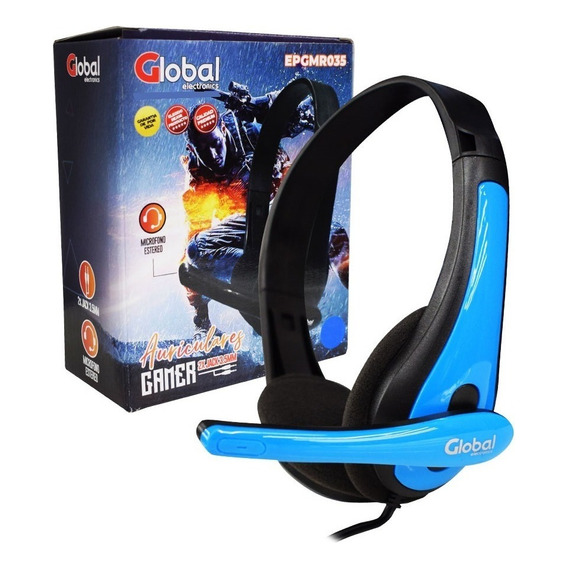 Auriculares Epgmr035 Gaming Con Microfono Stereo Negros/azul Color Negro/azul