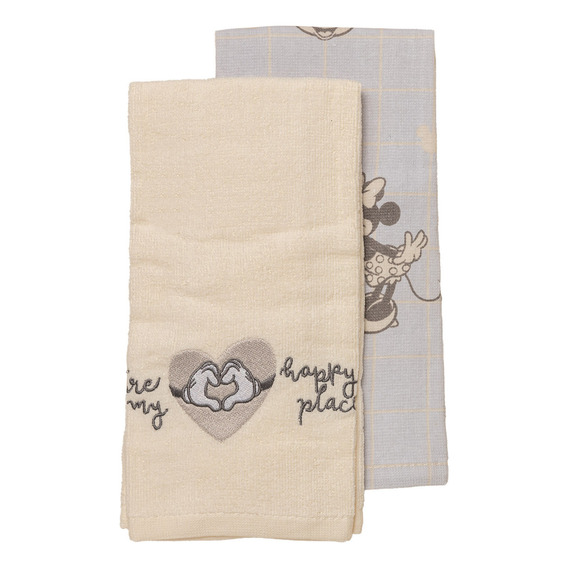 Set De Repasador Mickey Heart Color Gris