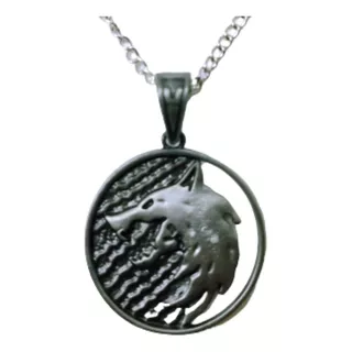 Collar The Witcher Medalla Cadena Lobo Metal Envio Gratis