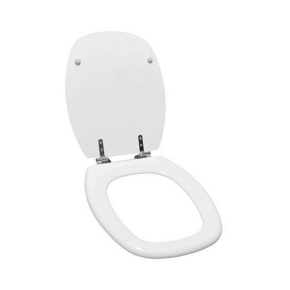 Asiento Inodoro Monaco Herraje Cromo Color Blanco