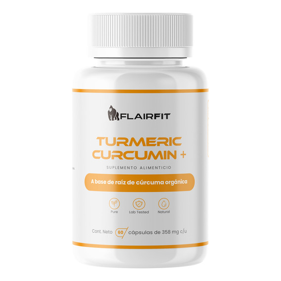 Flairfit® Extracto Premium Turmeric Cúrcuma, 60 Cápsulas