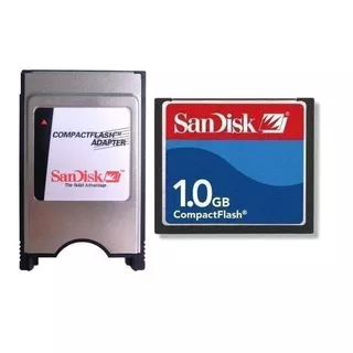 Compact Flash Cf Sandisk 1gb Cartão Memória Adaptador Pcmcia