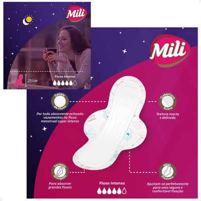 Pack X1 2 Paquetes Toallas Femeninas Dia Y Noche X 8 Uni Mili Excelente Calidad - Otec Mili Día Y Noche - 8 - Pack - 12