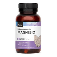 Magnesio Natier X50 Capsulas Fatiga Muscular Estres Ansiedad Sabor Sin Sabor