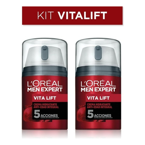 Crema Antiarrugas Para Hombre, Men Expert Vitalift (2-pack)