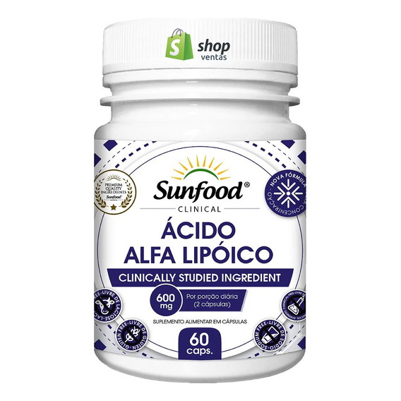 Ácido Alfa Lipoico 60 Caps 600mg Sunfood 