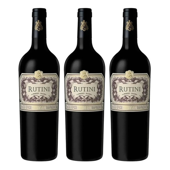 Vino Tinto  Rutini X 3 Botellas. Blend:  Malbec- Cabernet