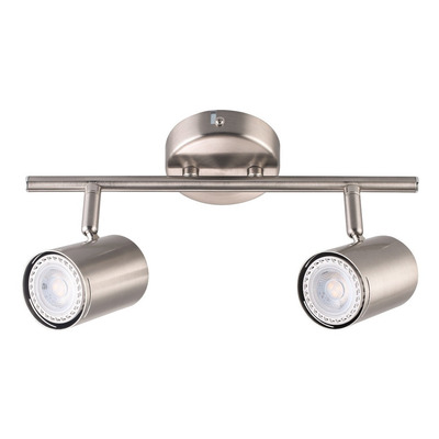 Aplique 2 Luces Acero Platil Moderno Apto Led U1042 Mks