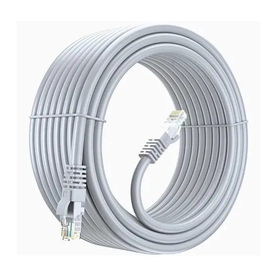 Cable De Red Patchcord 20metros. Cat5e. Inyectados Gris