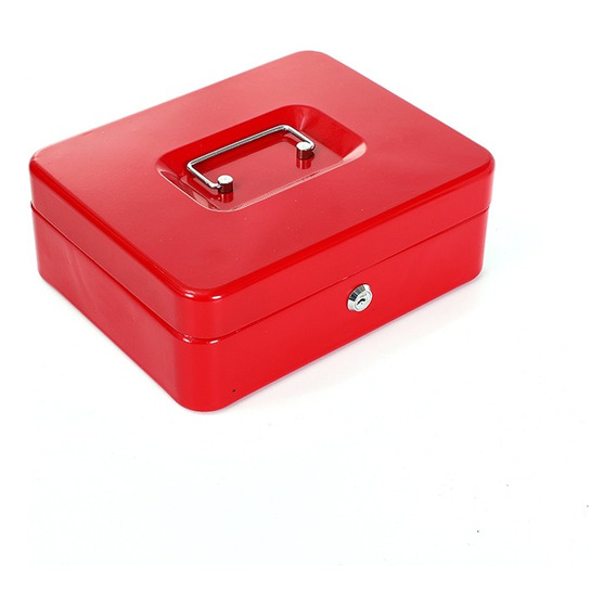 Caja Metálica De Seguridad 25x20x9cm Color Rojo