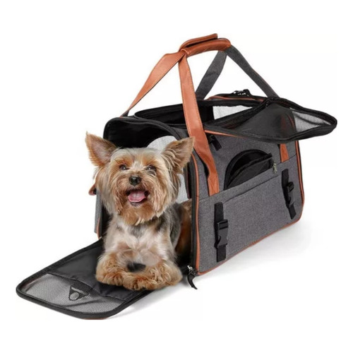 Bolsa para mascotas Bz10, bolsa de lujo para transporte de mascotas para perros y gatos, viajes y excursiones, negra, tamaño mediano