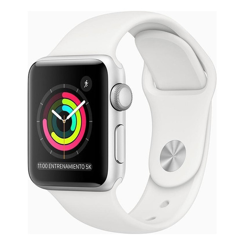 Apple Watch  Series 3 (GPS) - Caja de aluminio plata de 38 mm - Correa deportiva blanco