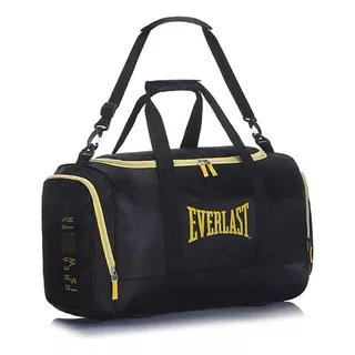 Bolso Deportivo 40 Lts Gimnasio Entrenamiento Everlast Color Negro Amarillo