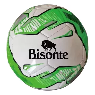 Pelota De Futbol Bisonte Nº 5 Cocida Reforzada 430 Gr Color Verde