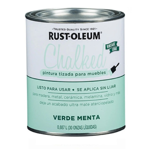 Rust Oleum Chalked Pintura Tizada Mate 0,88 Lt Color Verde menta