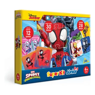 Super Kit Jr. Spidey Quebracabeça/dominó/jogo Memória