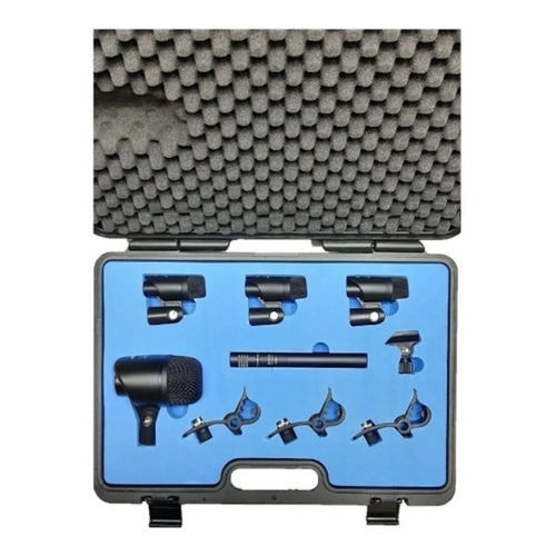 Kit De 5 Micrófonos Para Batería Krieg Kmmb18 Incluye Msi Color Negro