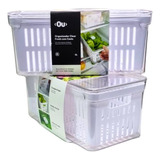 Kit 2un Pote Organizador Geladeira Salada Frutas E Verduras