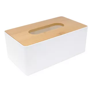 Juego De 2 Cajas Para Pañuelos Rectangular Con Tapa De Bambú