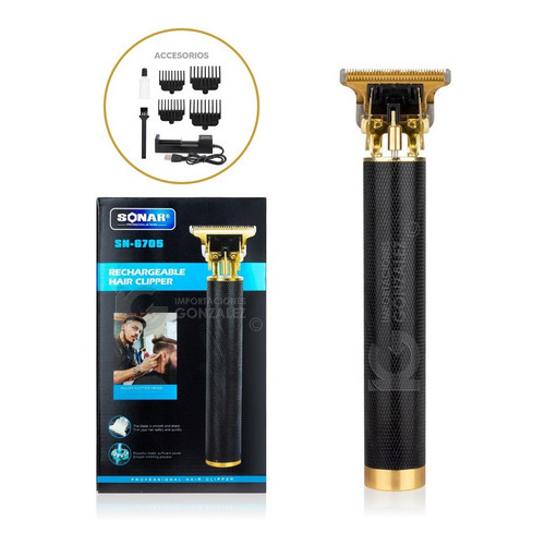 Máquina Para Cabello Y Barba Sonar® Terminadora Recargable Color Negro-dorado