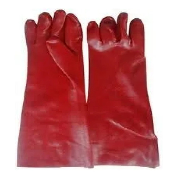 Guante De Goma Pvc Rojo De 40cm De Largo - Tyt