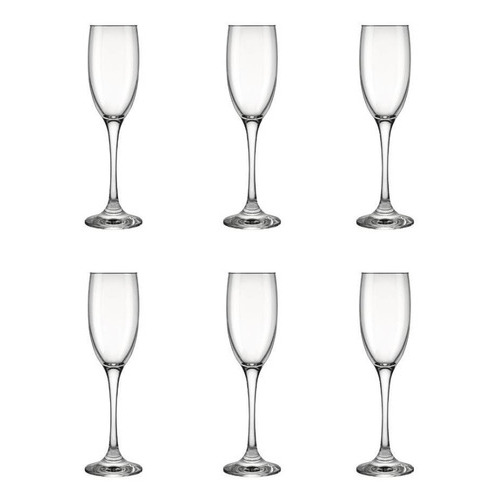 Set de copas de champán Barone, 190 ml, juego de 6 unidades, color transparente