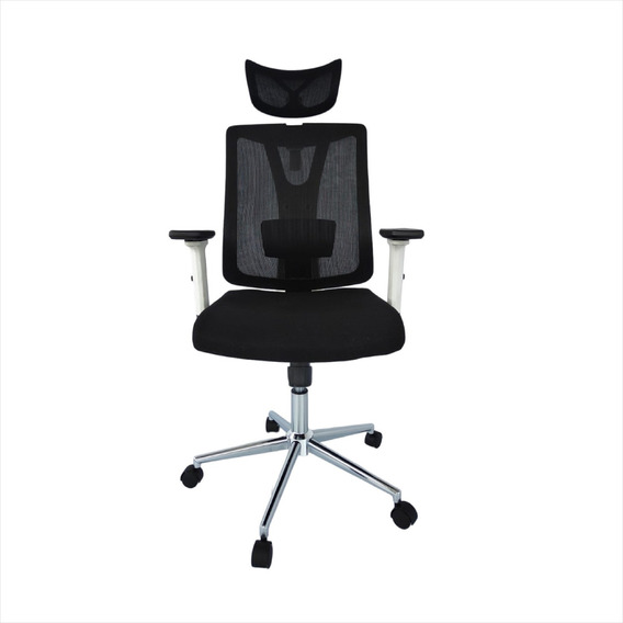 Silla De Oficina Teorama Color Negro y Blanco Material del tapizado Paño