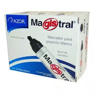 12 Marcadores Pizarrón Blanco 6mm Magistral Aluminio Azor Color: Verde