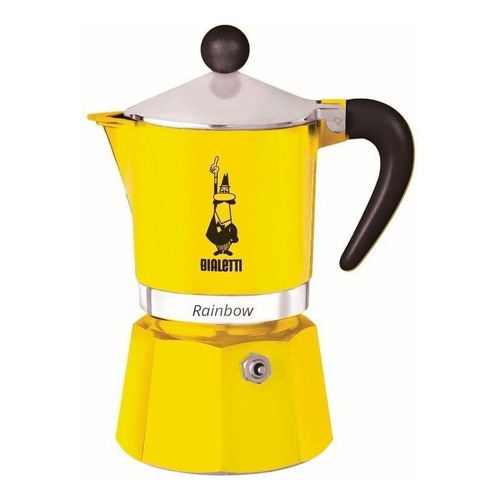 Cafetera Bialetti Rainbow 6 Cups manual amarilla italiana