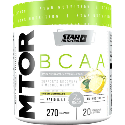 Mtor Bcaa 270 Gr Formula Mejorada Star Nutrition Sabor Green Lemonade