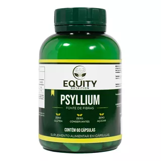Psyllium 450mg 60cp Fonte Fibras Intestinal Equity Nutrition