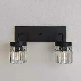 Lampara De Pared Aplique Doble 2 Luces Caireles De Vidrio Interior Baño Cod 455