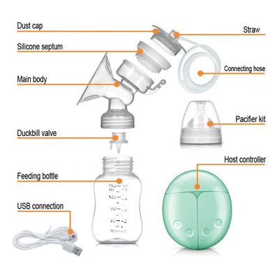 Bomba P Tirar Leite Materno Dupla Elétrica Usb Forte Sucção