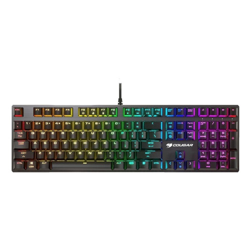 Teclado gamer Cougar Vantar Mx QWERTY Cougar Red inglés US color negro con luz RGB